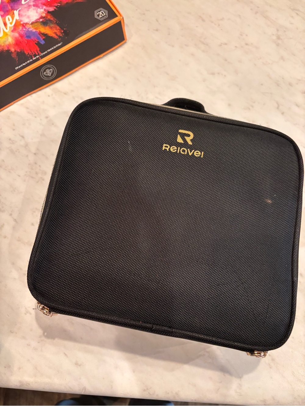 Amazon Black Travel Cosmetic Organizer Case with Gold Logo